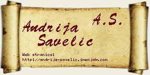 Andrija Savelić vizit kartica